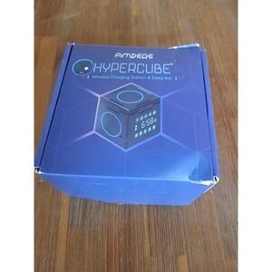 Ampere HyperCube‎ Wireless Charging Station and Sleep Aid, Black Alarm Clock